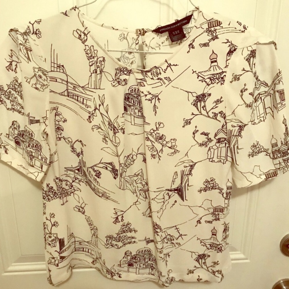 Bundle: French Connection Blouse and Anthro Shorts